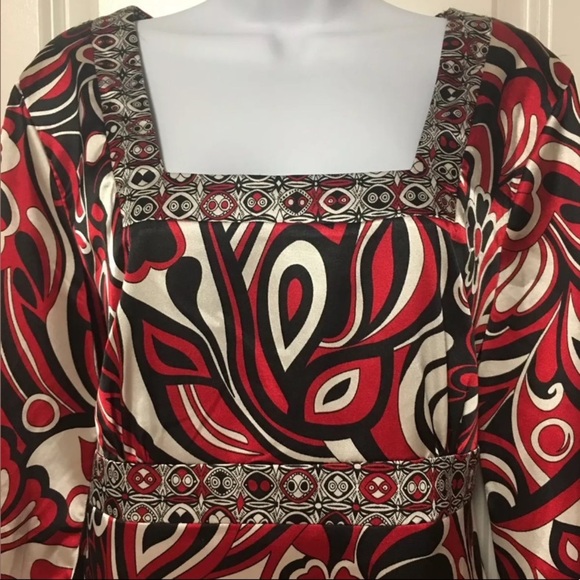 Notations Red Bell Sleeve Adjustable Tunic Top M - Picture 3 of 8